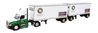 1:64 Freightliner Cascadia Day Cab w/Wabash Double Pups "Old Dominion" *** Yellowed Wheels****
