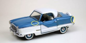 1:24 1956 Nash Metropolitan (Blue) *** Bad Paint & Cracked Casting ***