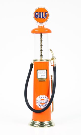 1:10 1930's Wayne Gas Pump "Gulf Gasoline" (Orange) (8" Tall) *** No Original Box ***
