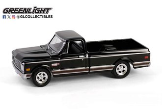 1:64 1972 Chevy Cheyenne C10 Short Bed (Black) ***Bad Blister Card***
