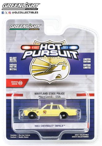 1:64 1983 Chevrolet Impala "Maryland State Police" ***Broken Roof Light*** 1:64 1983 Chevrolet Impala "Maryland State Police" ***Broken Roof Light***