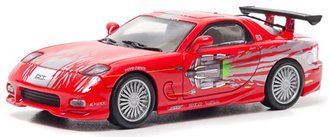 1:43 The Fast & Furious (2001) - 1993 Mazda RX-7 (Red) ***Cracked Case/Bad Box***