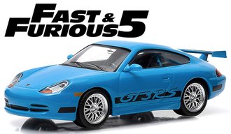 1:43 Fast & Furious - Fast Five (2011) - 2001 Porsche 911 Carrera GT3 RS (Blue) ***Cracked Case***