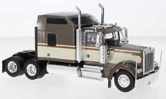 1:43 1990 Kenworth W900 Tractor w/Sleeper (Gray Metallic/Beige) ***Broken Corner Marker***