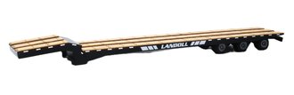 1:64 Landoll Traveling Axle Trailer (Black) *** Custom Resin - Wood Planks ***