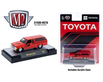 1:64 1985 Toyota Pickup (Red/Black) ***Bad Blister Card***