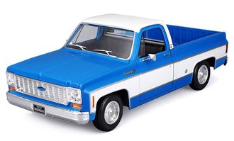 1:18 1974 Chevrolet C10 Cheyenne Super Pickup (Blue/White) ***Bad Box***