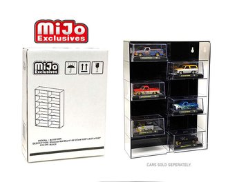 1:64 12-Car Wall Mount Display Case - Black Back Version w/Cover ***Cracked Case***