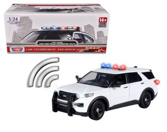 1:24 Lights & Sound - 2022 Ford Police Interceptor Utility Builder Kit (White) ***Bad Box***