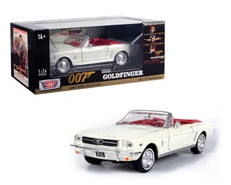 1:24 James Bond - 1964½ Ford Mustang Convertible "Goldfinger" (White w/Red Interior) ***Bad Box***