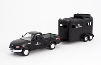 1:43 Ford F-150 XLT Flareside 4x4 Pickup w/Horse Trailer w/Horse Trailer "Gainesway Farm" (Black)