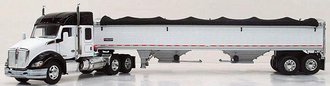 1:64 Kenworth T680 Mid-Roof Sleeper w/2-Axle Wilson Grain Trailer (White/Black) 1:64 Kenworth T680 Mid-Roof Sleeper w/2-Axle Wilson Grain Trailer (White/Black)