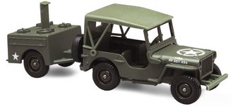 U.S. Military Jeep w/Cooking Trailer